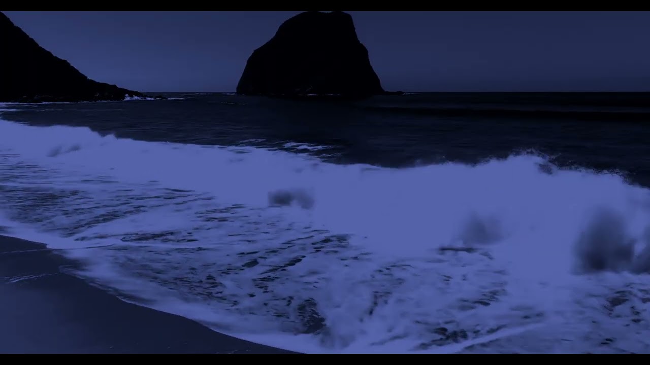 Deep Sleeping 3 Hours - Soothing Waves Crashing on Beach In Night | White Noise To Improve Focus