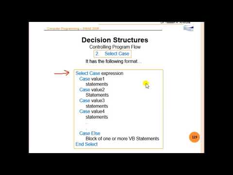 Visual Basic Decision Structure Select Case Introduction