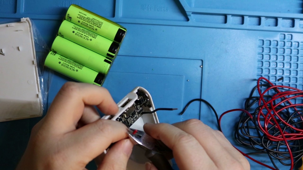DIY USB battery build / soldering tabs on 18650 cells YouTube