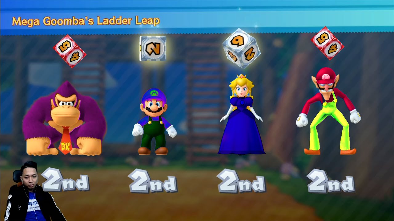 Mario Party 10 - Mario vs Peach vs Donkey Kong vs Waluigi (Haunted Trail)