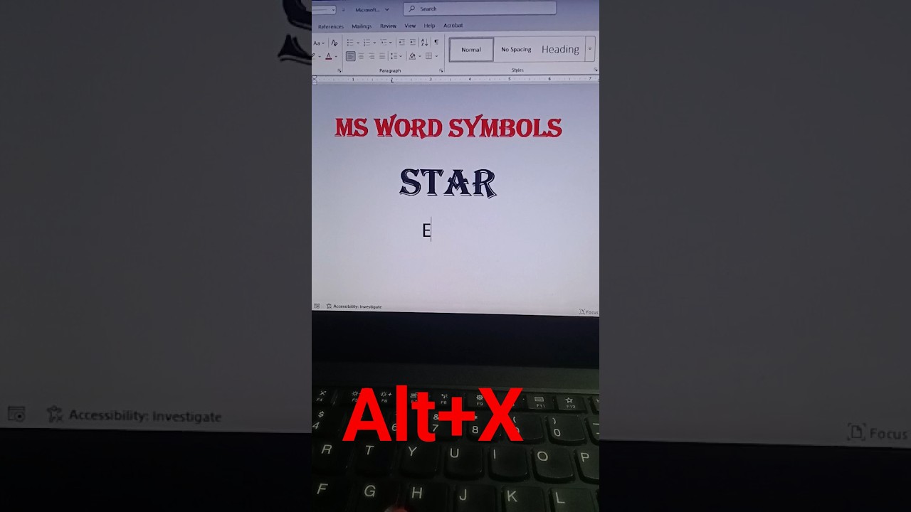 Ms Word Symbols Shortcut keys 