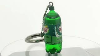 Keychain: miniature bottle of Canada Dry Ginger Ale Mini Ginger Ale Cans