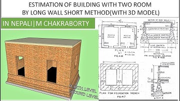 ESTIMATION OF TWO ROOMED BUILDING WITH 3D BY LONG WALL SHORT WALL METHOD ||M.CHAKRABORTI||IOE||TU||