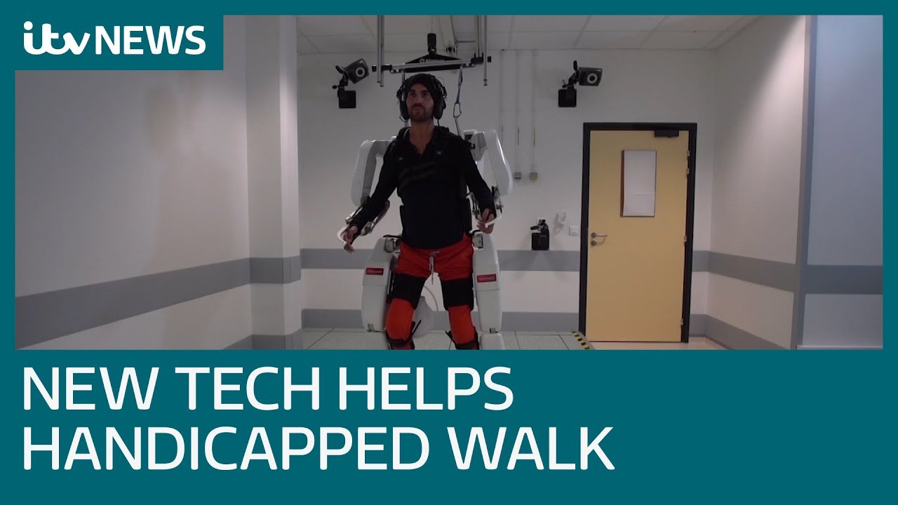 newspaper mockup Paralysed man walks using mind-controlled exoskeleton | ITV News