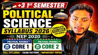 Political Science 1st Semester NEP Syllabus 2026 | Political Science Core 1 & Core 2 Syllabus | NEP