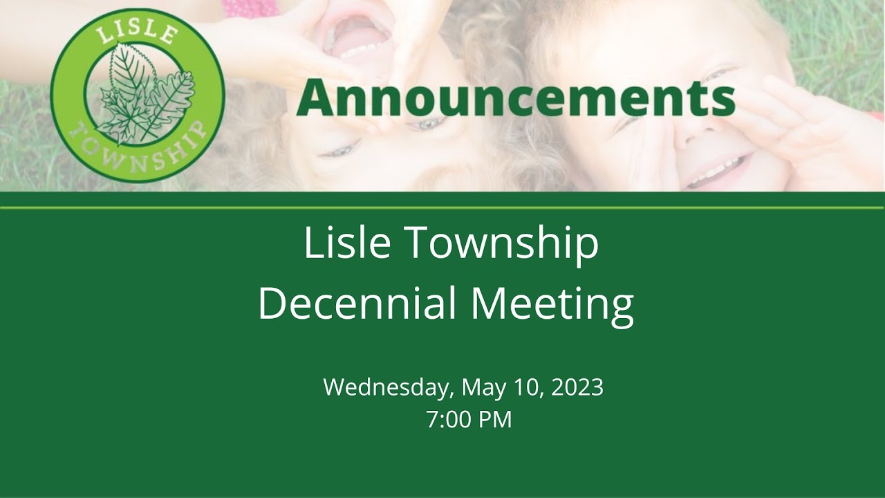 Lisle Township Decennial Committee First Meeting YouTube