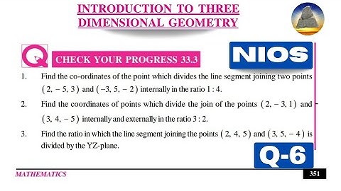 Nios,Class-12, Ch-33, Introduction to three dimensional geometry,Ex-33.3,Q-6