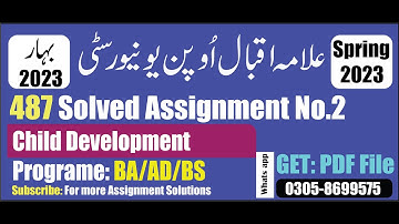 aiou code 487 solved assignment No 2 Spring 2023 || code 487 assignment no 2 spring 2023 PDF
