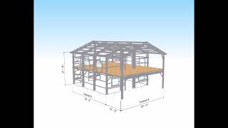 Build Your Dream Cabin: Fire-Resistant 30x30 Gable Roof 2-Story Kit!