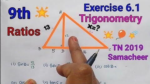 9th Std TN Samacheer kalvi book | Maths| Exercise 6.1 (full) | Trigonometry Tamil and English medium