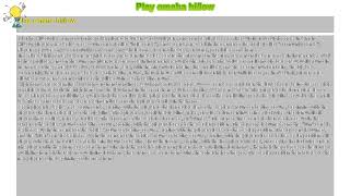 How to Play omaha hi low