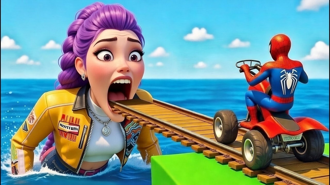 SPIDER MAN against RUMI on Motorcycle inRAINBOW SPIDERS BRIDGE - GTA MULTIVERSE???