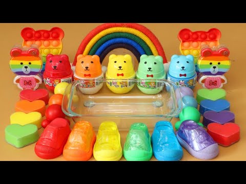 Mixing”Rainbow” Eyeshadow and Makeup,parts,glitter <strong>Into</strong> <strong>Slime</strong>!Satisfying <strong>Slime</strong> Video!★ASMR★