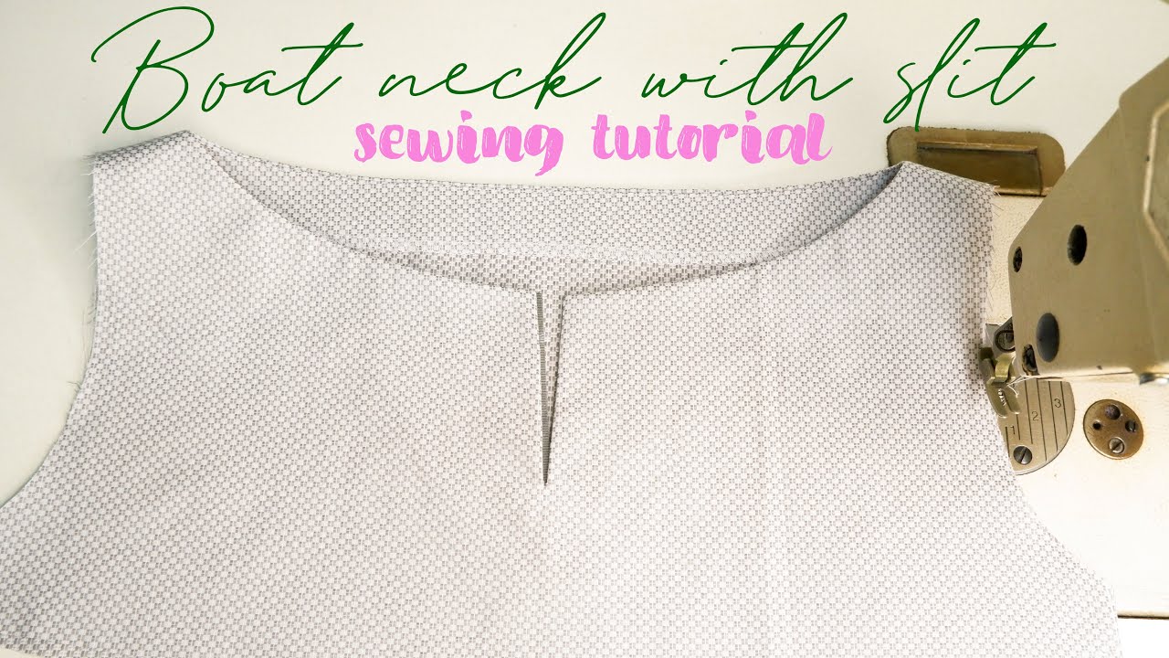 Neck Sewing Techniques  Cutting And Sewing Boat Neck With Slit Tutorial