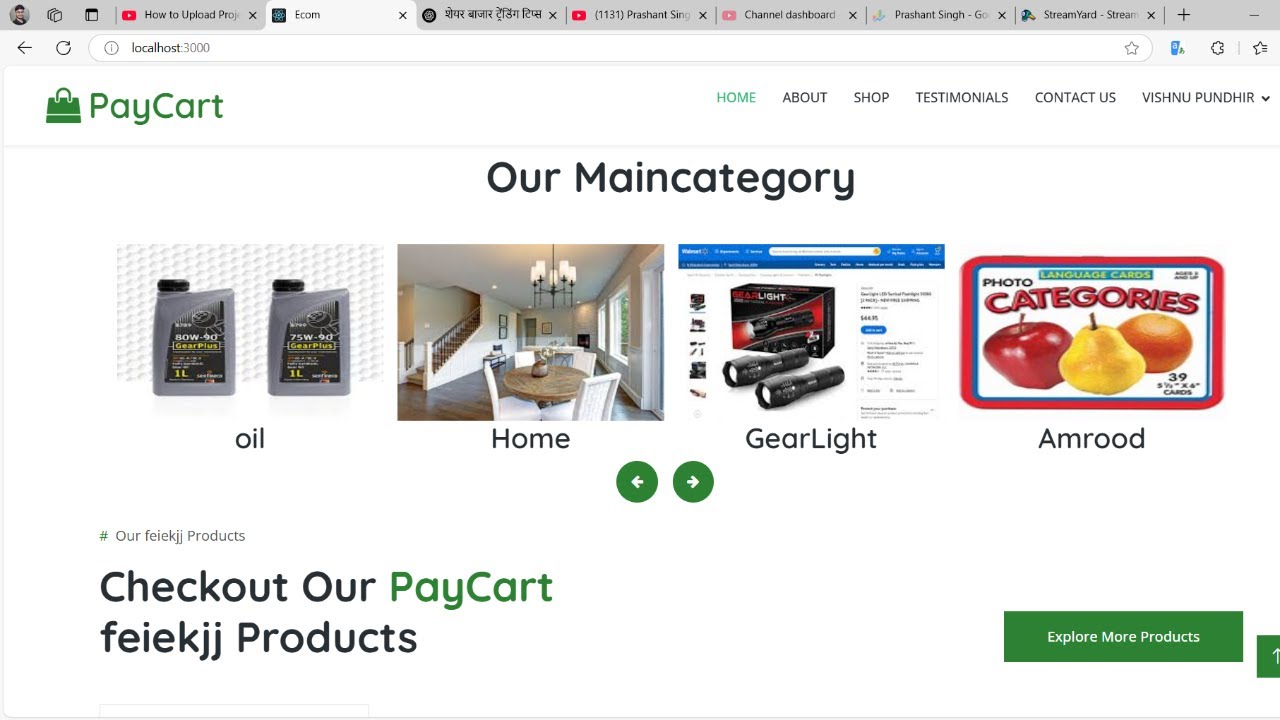 PayCart : Java Full Stack Project Frontend and Backend
