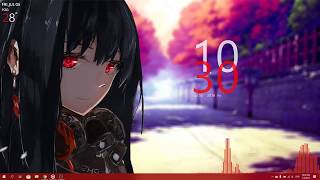 DESKTOP RAINMETER - ANIME BEAUTIFUL RED GIRL