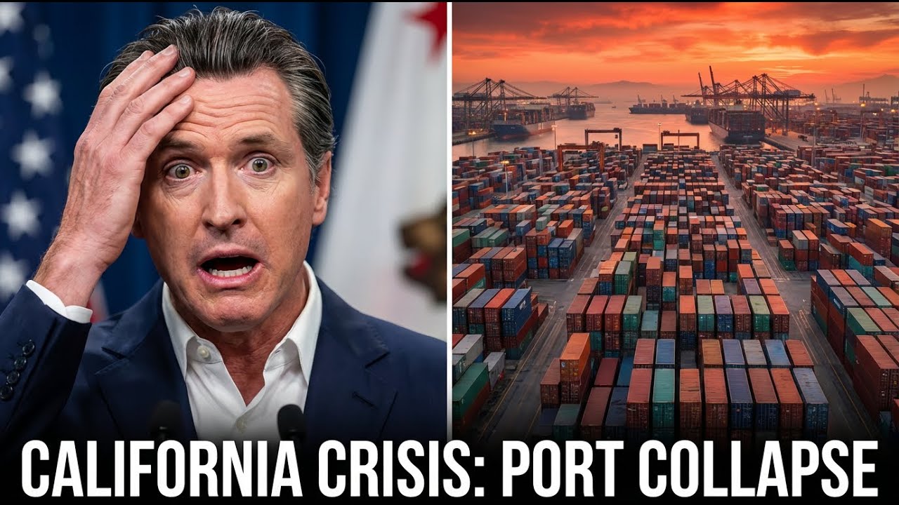 Newsom PANICS As California Ports Collapse Into Total Gridlock