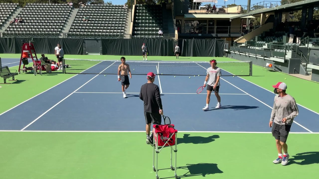 Stanford Men's Tennis Warmup Before Match (March 11, 2022)