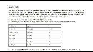 Data Base Task 06 |Create a Database | 1st Year