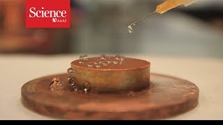 Watch water droplets literally jump off a ‘water-hating’ material