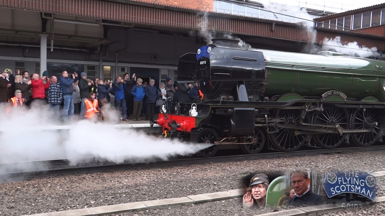 Flying Scotsman 60103 At York. Inc Michael Portillo. Feb 2016