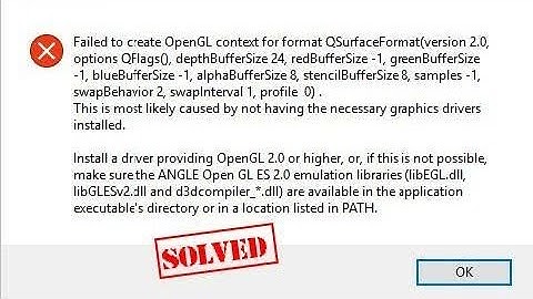 Failed to create OpenGL problem