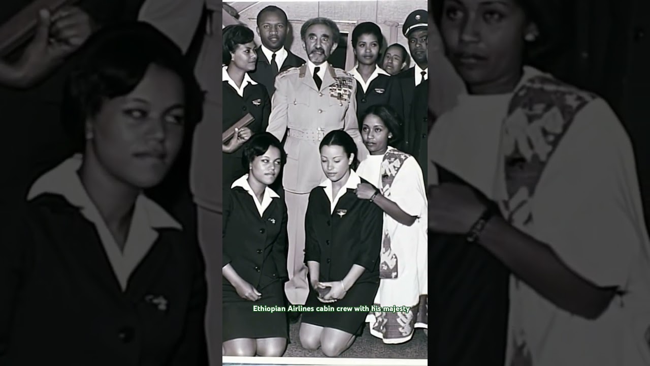 Ethiopian Airlines Cabin Crew with His Majesty - 1950's