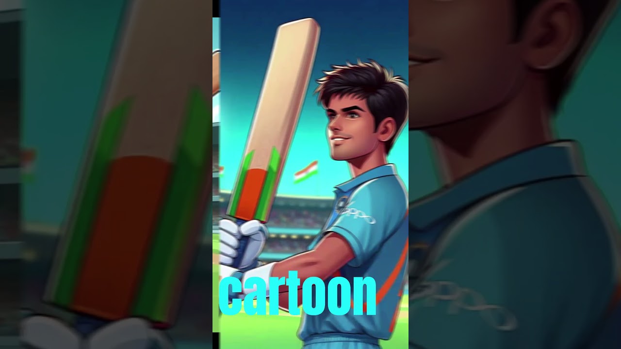 INDIAN CRICKETER IN CARTOON VS ANIME STYLE  