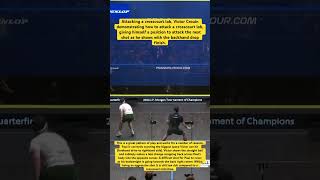 Attacking A Crosscourt Lob To Set Up A Winning Chance From Mid-Court.