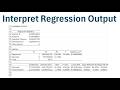 How to Interpret Regression Output in Excel