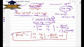 Complex Analysis 7/Cauchy-Riemann equation (Cartesian, complex and polar form)