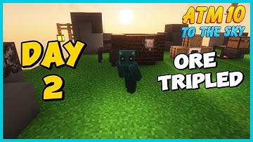 ATM10 To The Sky Ep2 – Ore Tripling & Early Automation! (Squeezer, Furnace, Foundry)