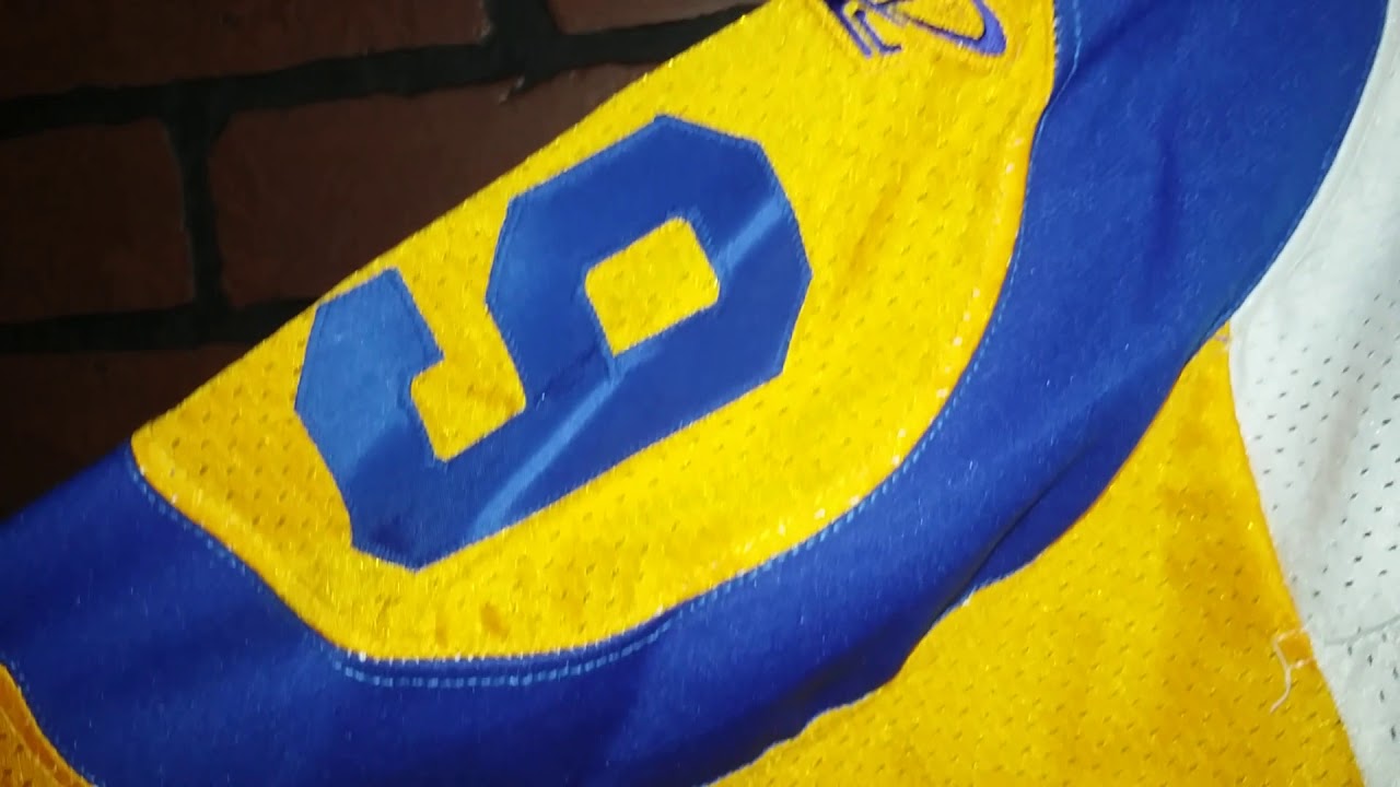 ST. LOUIS RAMS LOS ANGELES RAMS 1998 AWAY AUTHENTIC LOGO ATHLETIC FOOTBALL JERSEY