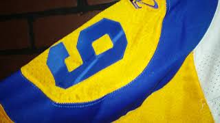 ST. LOUIS RAMS LOS ANGELES RAMS 1998 AWAY AUTHENTIC LOGO ATHLETIC FOOTBALL JERSEY