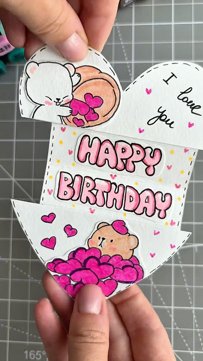 DIY Cute and Easy birthday card 🎁💕