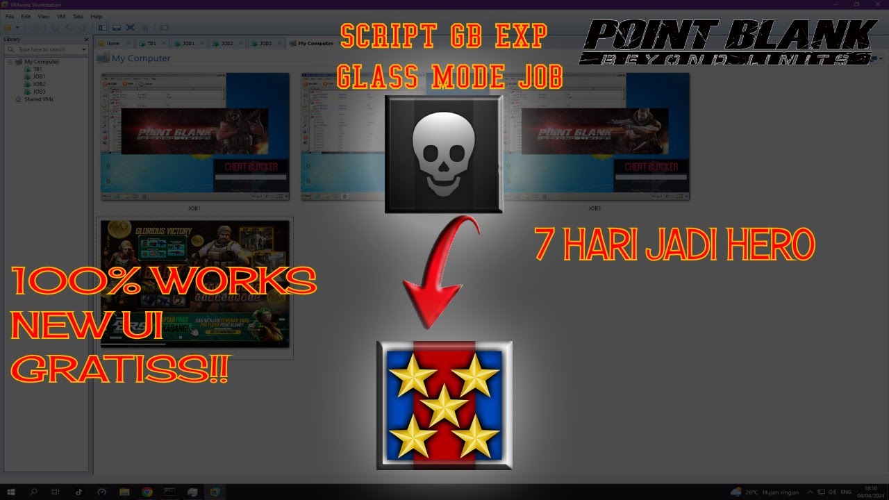 SCRIPT GB EXP TERBARU 2024 GLASS MODE NEW UI 100%✔️ WORK 7HARI HERO - Point Blank Zepetto Indonesia