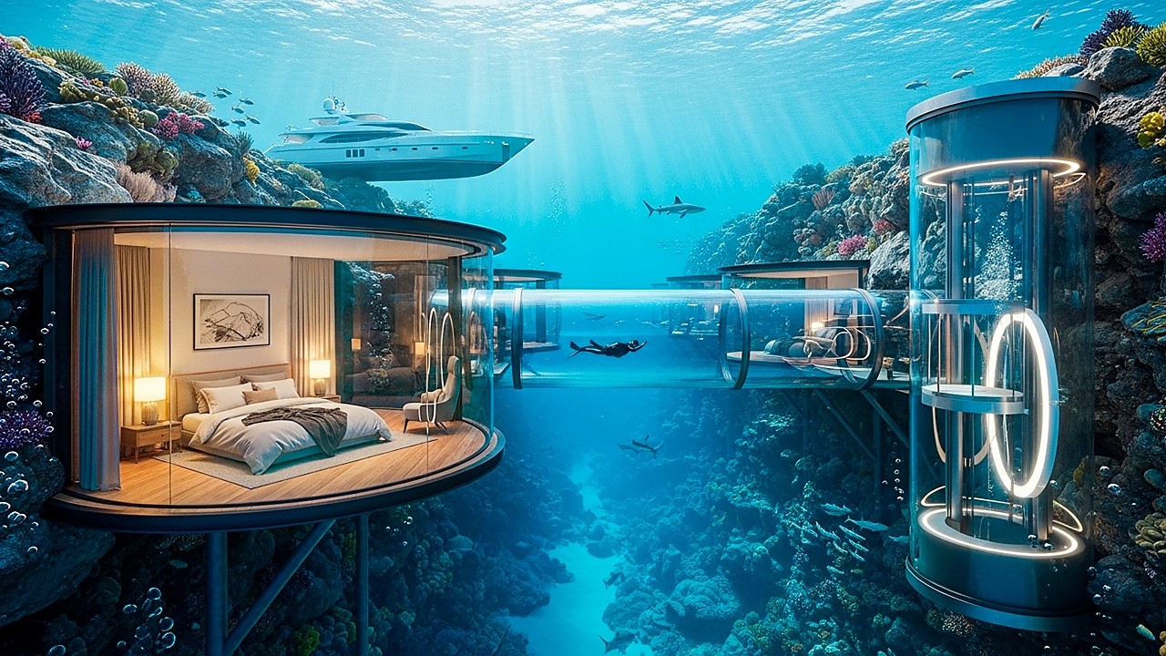 $795M US Military Built a Secret 20 Meter Underwater Glass Fortress Full Build ASMR