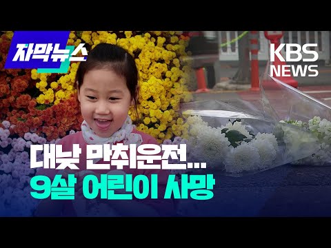 [자막뉴스] 대낮 만취운전...9살 <strong>어린이</strong> <strong>사망</strong> / KBS 2023.04.10