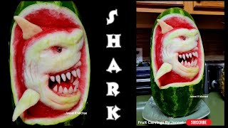 Create a Wild Shark from Your Watermelon | Watermelon Shark | Fruit Carvings by Jannet