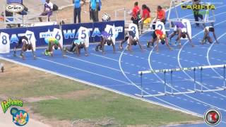 JC's Tyler Mason clocks 13 46 wins Boys U 20 110m hurdles FINAL   2014 CARIFTA Trials   SX