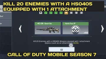 KILL 20 ENEMIES WITH A HS0405 WEAPON WITH 1 ATTACHMENT LOCK STOCK BARREL CALL OF DUTY MOBILE CODM