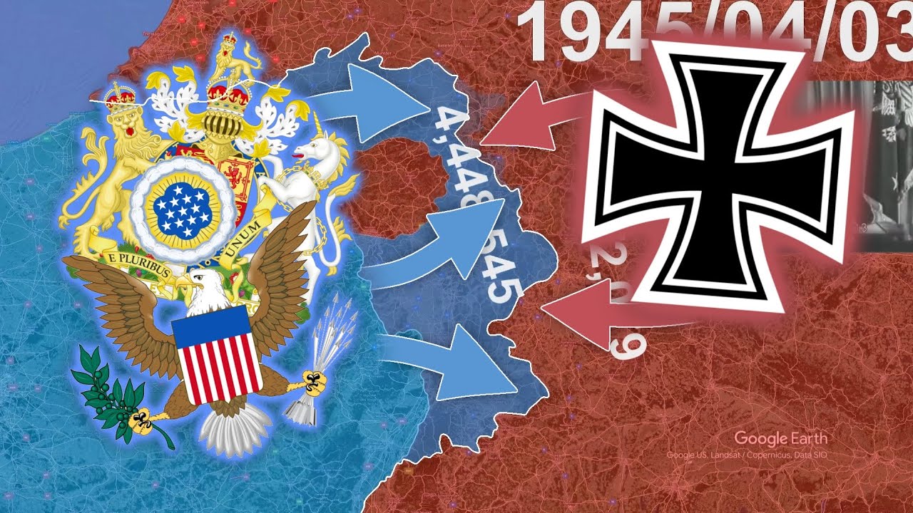 The Western Allies Invasion of Germany Everyday using Google Earth