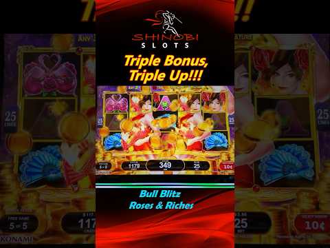 Triple Bonus, Triple Up in Bull Blitz Roses and Riches slot! #shinobislots #shorts #shortfeed