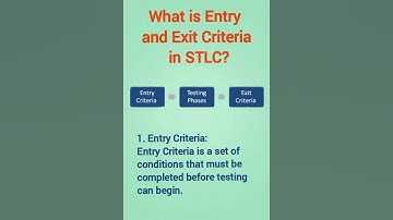 what is entry and exit criteria in testing #shorts #stlc