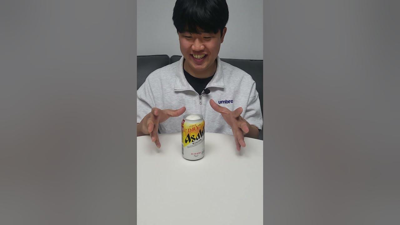 ASMR 아사히 생맥주 캔 원샷 먹방 / ASMR Drink beer Asahi Super Dry in one gulp 