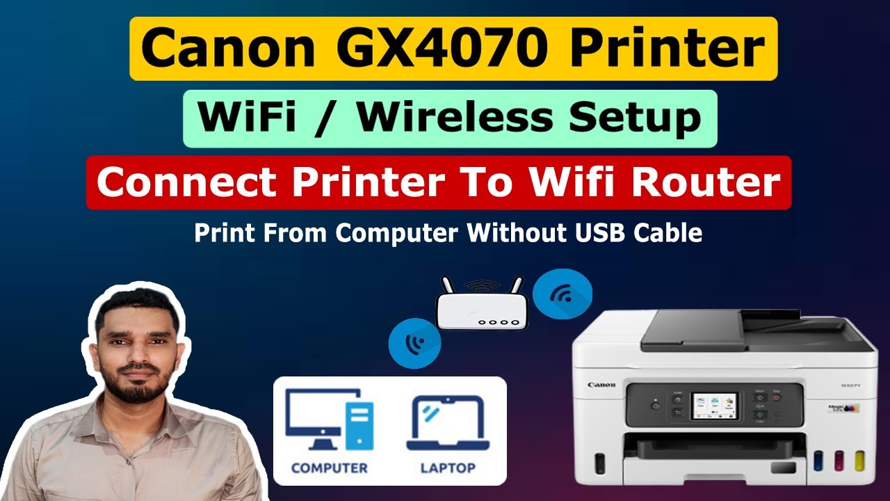 Canon GX4070 Connect To Wi-Fi Network or Router Setup / How to Share Canon GX4070 Printer on Network