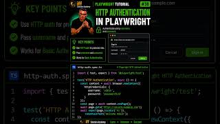 Http Authentication | Playwright Tutorial for Beginners | Playwright in 1 Minute #shorts