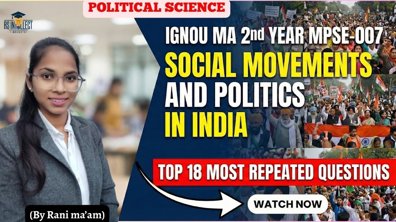 IGNOU MA 2nd YearMPSE-007 | 18 наиболее часто повторяющихся вопросов | Часть 1