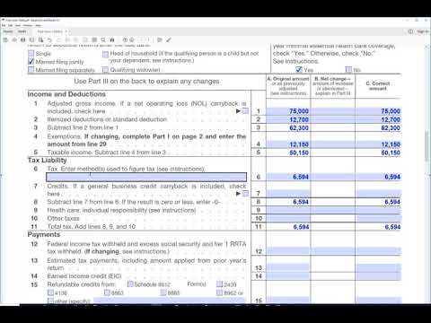 How to fill out Form 1040X, Amended Tax Return