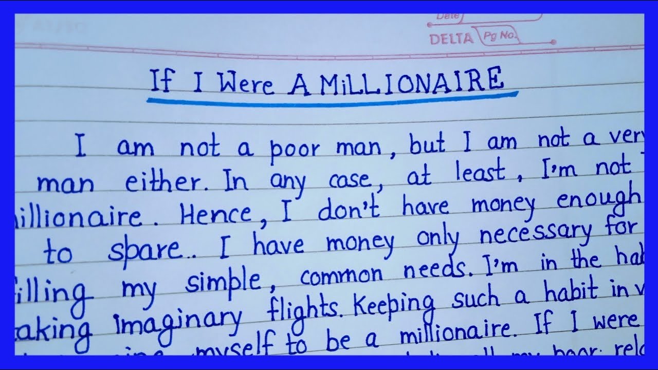 if i were a millionaire essay